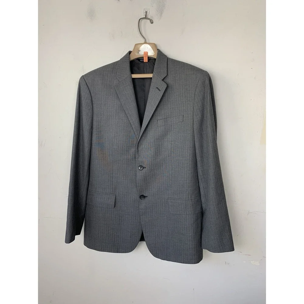 Banana Republic‎ Mens Blazer 42R Gray Herringbone Suit Jacket Formal Event